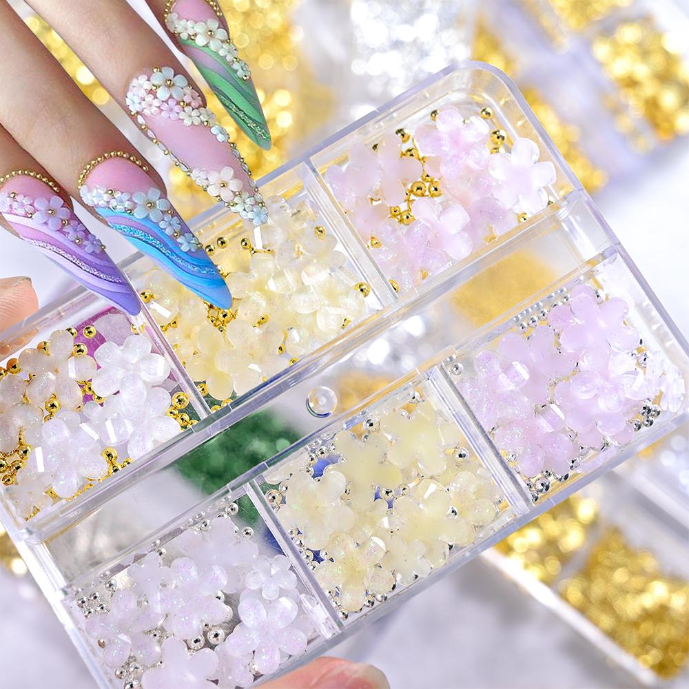 1Box Metal Rivets Alloy Studs Nail Charms Summer Ocean Gold Starfish Shell Star Conch Beads Nail Art Decorations Accessories&ZB