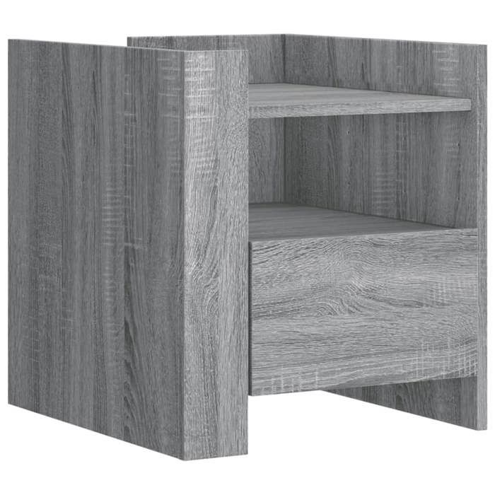 VidaXL Bedside Table Sonoma Grey 45x50x50 Cm Engineered Wood, Bedside Furniture, Side Table, Bed Cabinet, Cabinet 848281