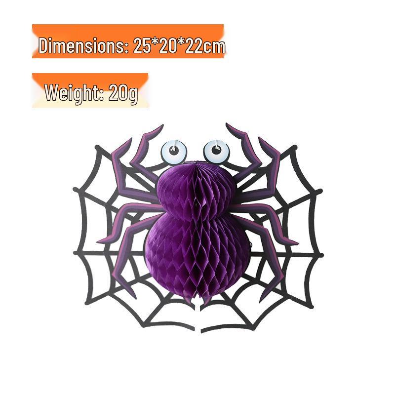 Halloween Hanging Ghost & Bat Decor with Pumpkin Honeycomb for Desktop & Venue