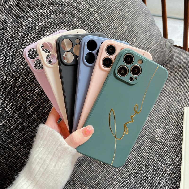 Buy For iPhone 13 12 11 Pro Max 14 XR XS 7 8 SE 2022 Font Love Bronzing