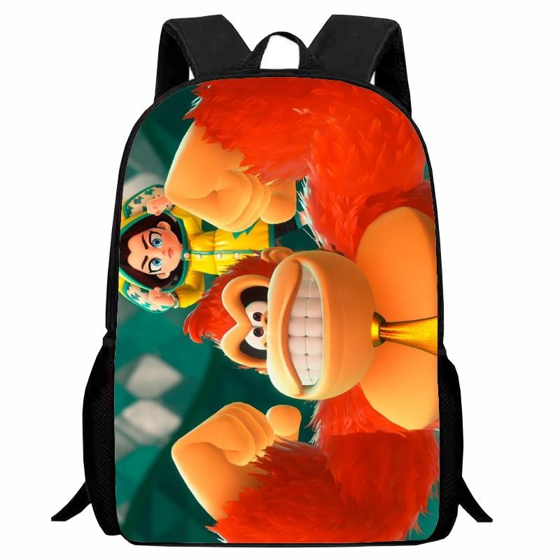 Donkey Kong Bananza, full-open student schoolbag, cartoon backpack, male