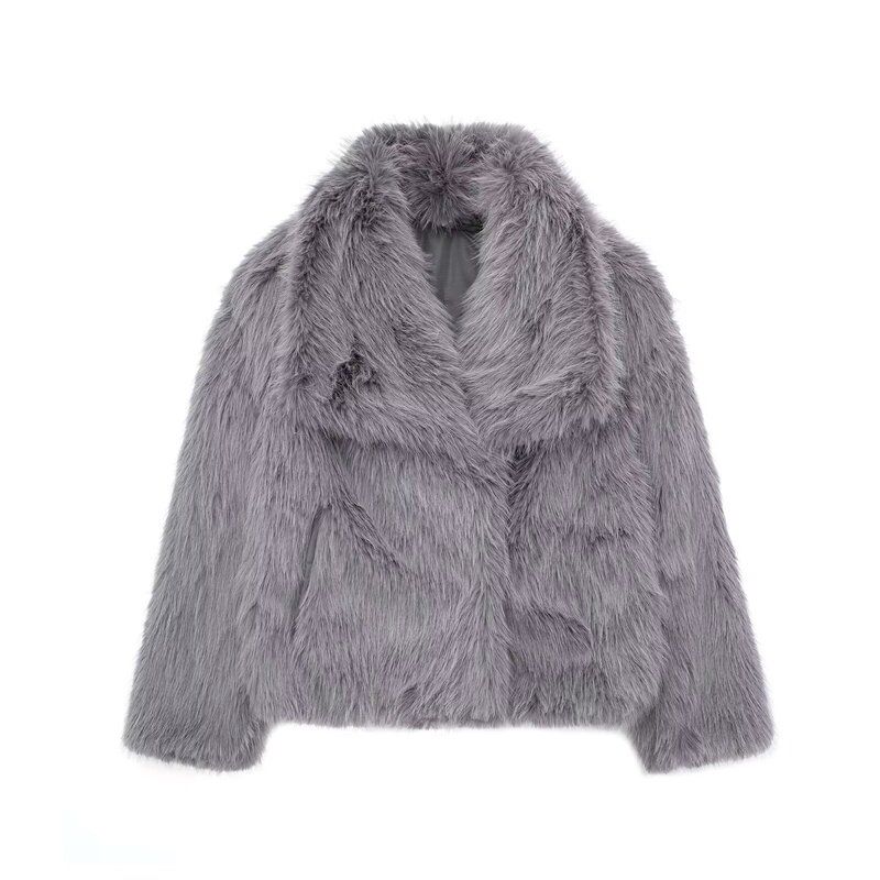 Western Style 2023 Autumn and Winter New Women Clothes Versatile Artificial Fur Effect Short Coat 4360240 712