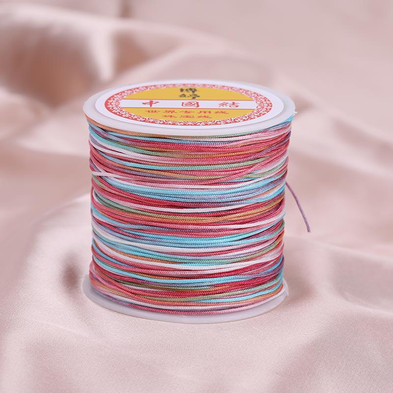 Colorful Gradient Handcrafted Bracelet Rope with Jade Hue - 100m Braided DIY Cord for Pendants