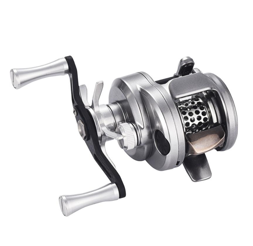 Portable Fishing Mirco Drum Baitcaster Reel with Weighs 118g 7.6:1 Speed Ratio Carbon Body Shallow Spool Baitcasting Reel Magnetic Brake Lure Wheel
