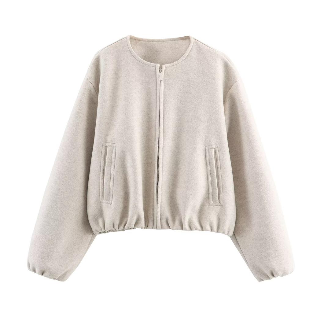 Foreign Trade Autumn and Winter New Women's Clothing European and American Style Fashion Versatile Soft Pilot Long-sleeved Jacket