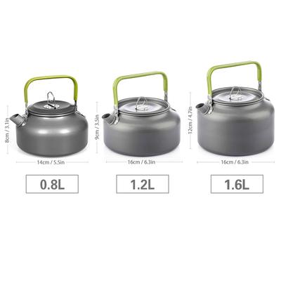 0,8 l/1,2 l/1,6 l Outdoor-Camping-Wasserkocher, Aluminium-Teekessel, Kaffeekanne mit Tragetasche