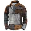 New 3d Zip Polo Shirt Digital Print Men's Street Sports Fashion Sweatshirt