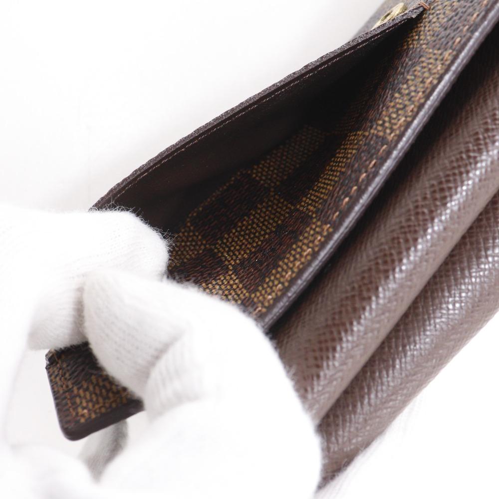 LOUIS VUITTON Portefeiulle International Purse N61217 Brown Damier canvas unisex Used