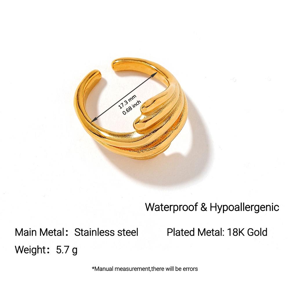 Кольцо женское Yingtai из тонко полированной нержавеющей и титановой стали, с покрытием из 18-каратного золота, популярное в Европе и Америке, модное, не тускнеющее. Size 7