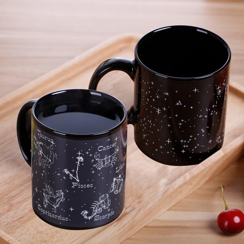 Color-Changing Constellation Ceramic Mug – Temperature-Sensitive, Creative Gift Cup for Coffee or Water