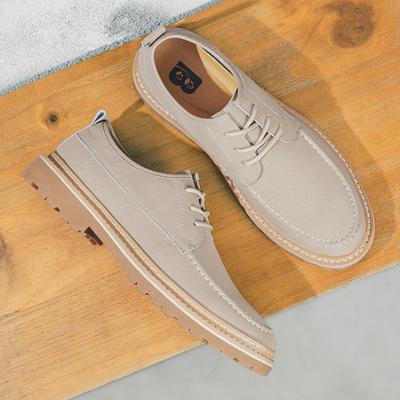 2024 Shoes for Men Genuine Leather Casual Shoes British Style Flat Derby Shoes Youth Retro Lace-up Sneaker