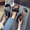 Bow-tie Cool Slippers Women's Summer 2025 New Fashion Outer Wear Versatile Large Size 41-43 Platform Beach Shoes Ins Tide