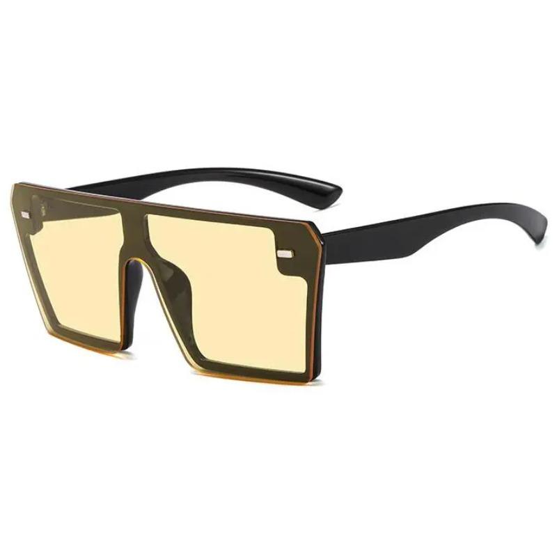 Oversized Plastic Shield Sunglasses Women Black Big Frame Vintage UV Protection Luxury Designer Rimless Sun Glasses For Men