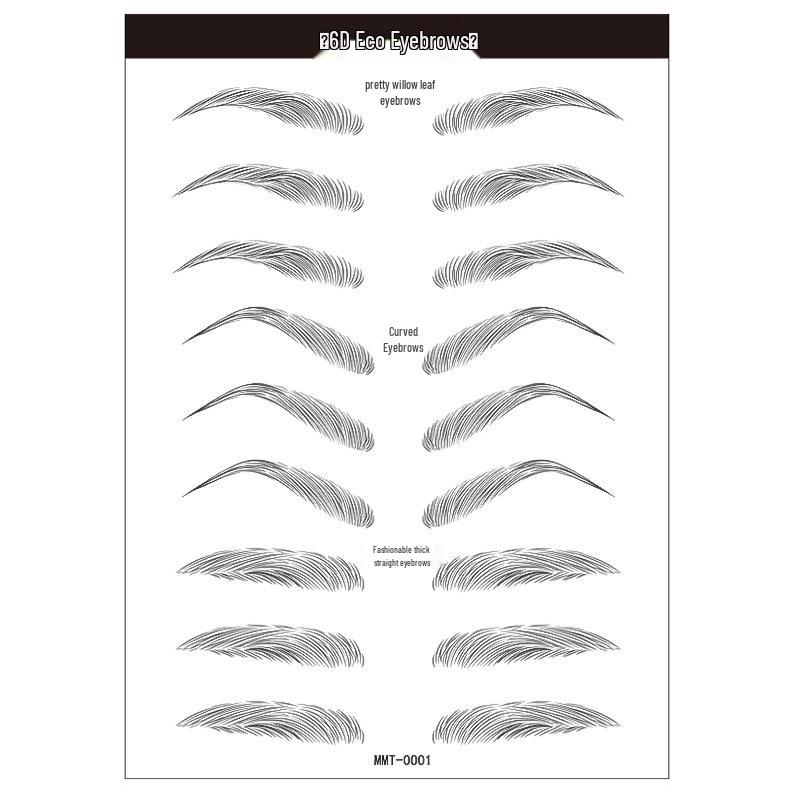 Zhengxiang 2025 Waterproof 6D Eyebrow Stickers - Realistic, Easy Makeup for a European, American, and Korean Style.