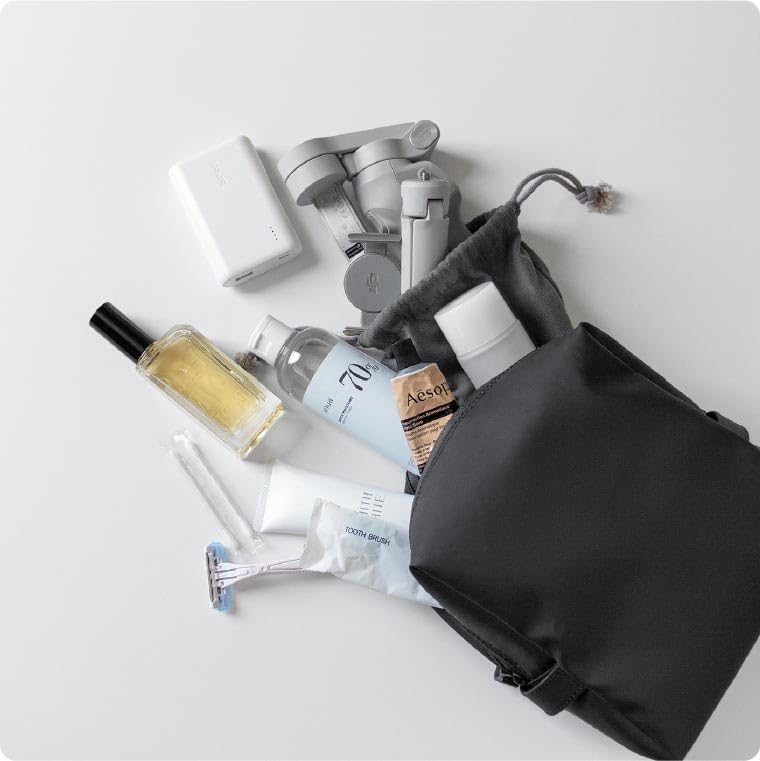 [aso] TOFTPOUCH+MAX Water-Resistant Gadget Pouch Approx. 180 x 180 x 80 [mm] Gadget Pouch Travel Storage Bag-in-Bag (MAX Size Gray) tf-v283-gr-x