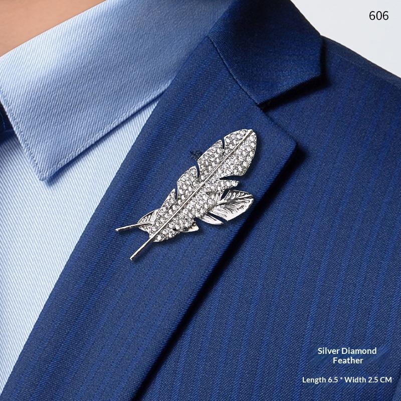 Temperament Elegant Full Hollow Feather Brooches For Women Men Brooch Suit Lapel Pin Jewelry Accessories Gift