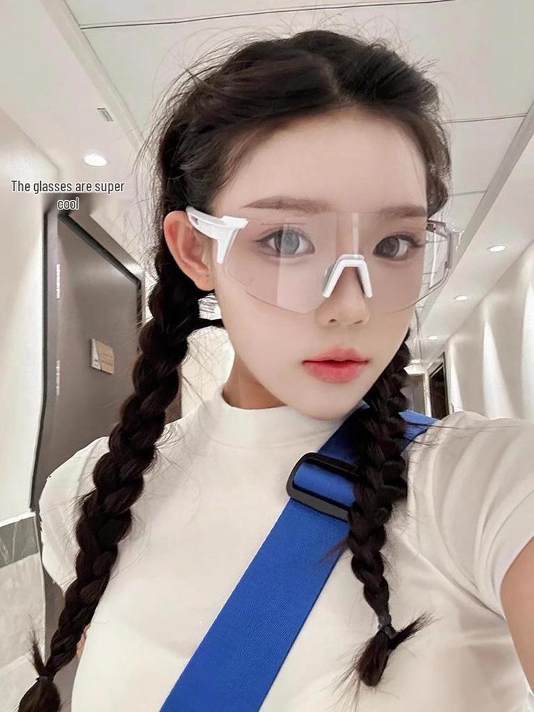 White Frame Photochromic Cycling Glasses - Day & Night UV Protection for Men & Women