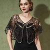 Bling Bling Pailletten Poncho Mantel Vintage Stil Pailletten Perlen Kurzes Cape Kleid Dekorative Schulter