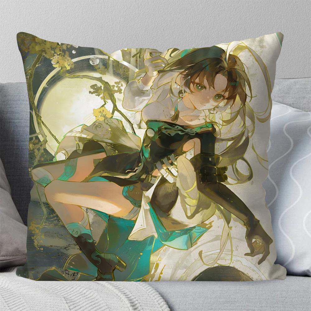 Jianxin Anime Game W-Wuthering Waves Pillow Case Square Pillow Bedroom Sofa Leisure ComfortCar Living Room Home Decoration 40X40