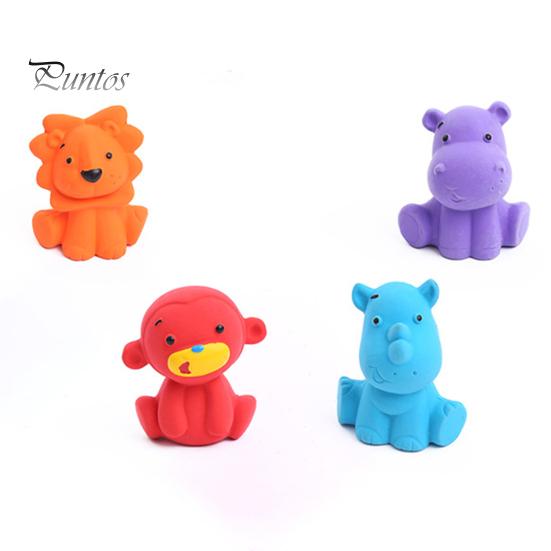 Dog Chew Toy Bite-Resistant Soft Teeth Cleaning Built-in Sounder Cartoon Grinding Animal Shape Oral Care Puppy Squeaky for Training