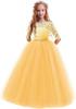 Girls Long Sleeve Flower Girl Wedding Dress Princess Gown