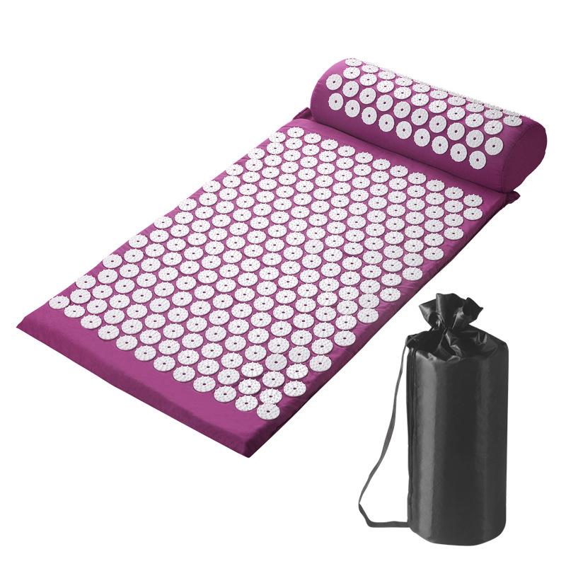Yoga Acupressure Mat with Head Pillow for Muscle Relaxation and Massage