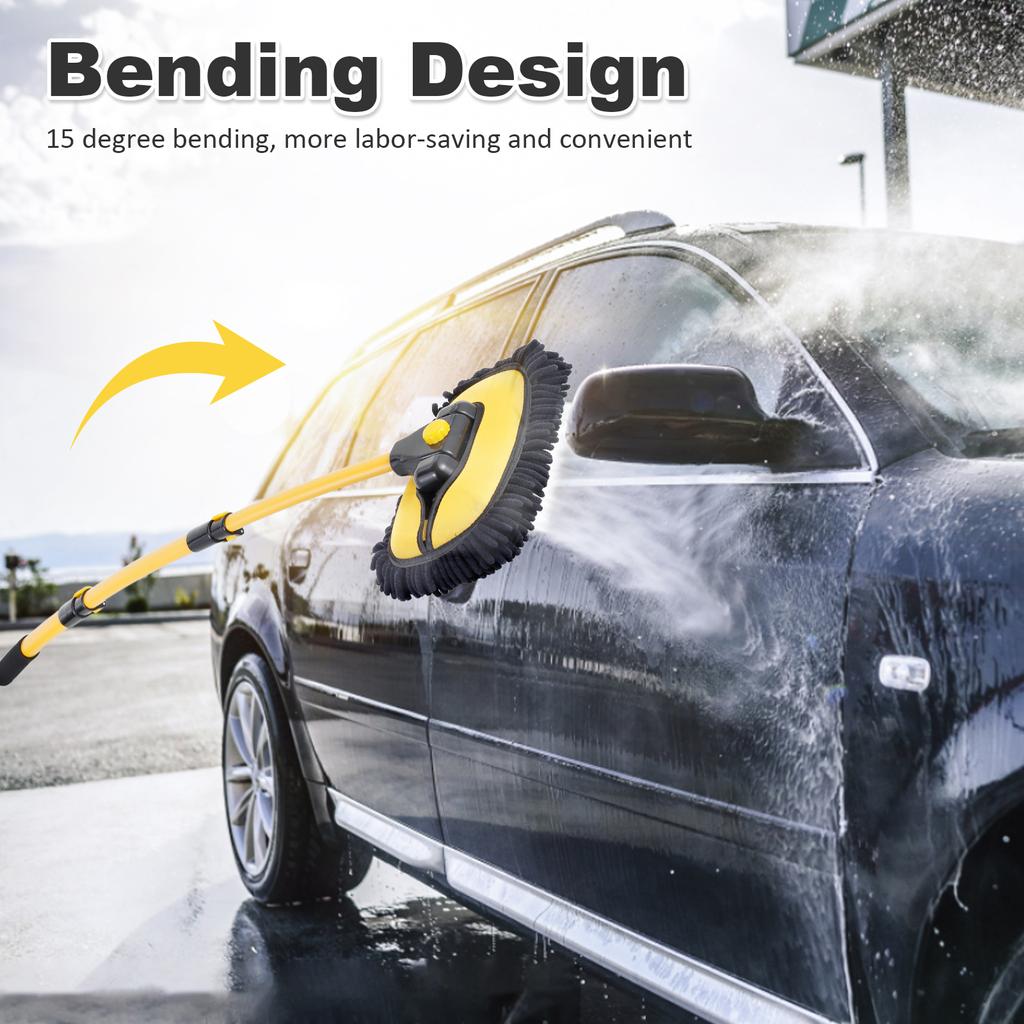 Car Wash Mop Car Cleaning Brush 40 Inch Long Handle Anti-Scratch Can Rotate 90° Car Detailing Cleaning Tool