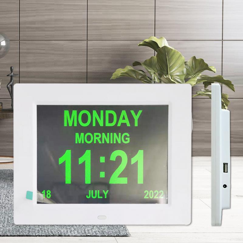 Adjustable Brightness Weather Clock Color Display Alarm Clock White 16MB 100-240V for Living Room