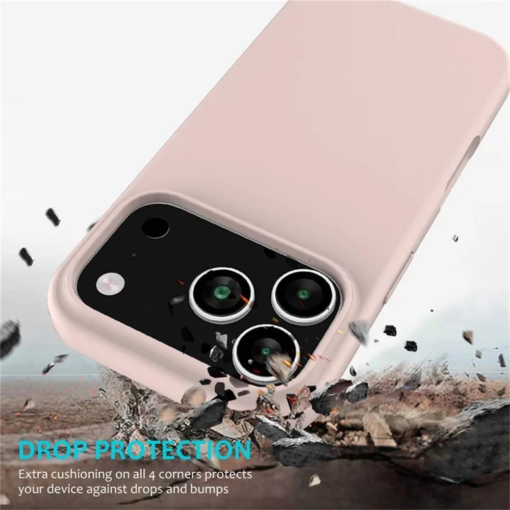 WANLONFENG GJ Series For iPhone 17 Pro Case Liquid Silicone TPU Phone Cover Large Cutouts with 2Pcs Screen Film