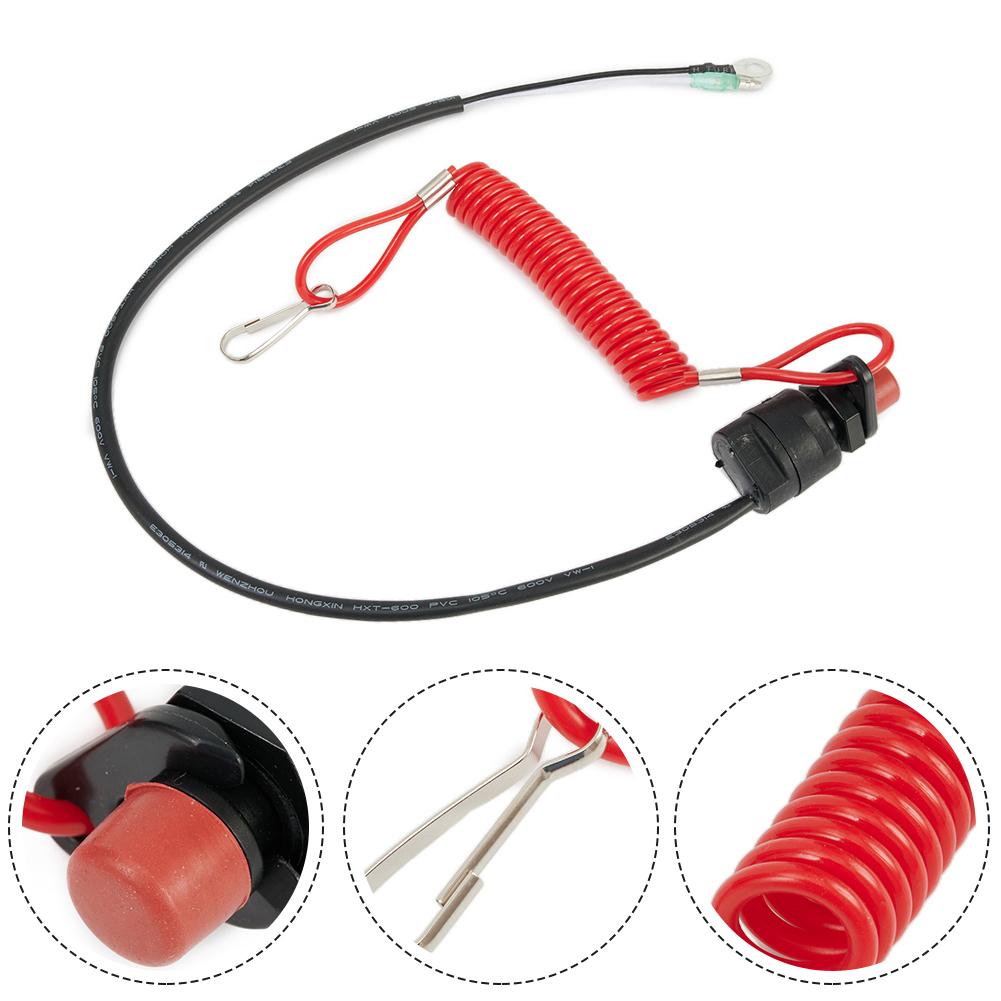 Kill Stop Switch With Safety Lanyard Clip For Boat Outboard Engine Motors Parts
