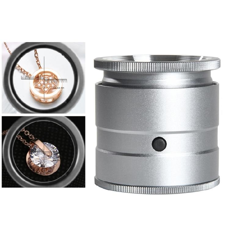 Lupe mit Skala LED-Licht 10X Vergrößerungsglas für Schmuck Briefmarkeninspektion Handheld Vergrößerungslinse Augenlupe