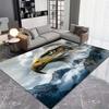 Large Eagle Head Digital Art Print Rug - Non-Slip, Machine Washable, Anti-Fatigue Polyester Carpet with Cloud and Mountain Desig