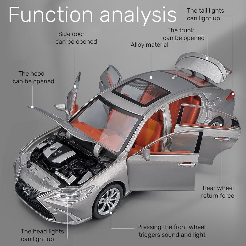 1/24 Lexus ES300 Sedan Alloy Scale Car Model Diecast Metal Miniature Car Model Collection Children Birthday Toy Car Vehicle
