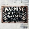 Vintage Metal Witch Sign for Halloween, Iron Decor for Garden, Home, Yard, Patio, Cafe & Bar
