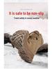 Men's Large-Size Non-Slip Fur Snow Boots - Thickened with Pure Wool for Warmth