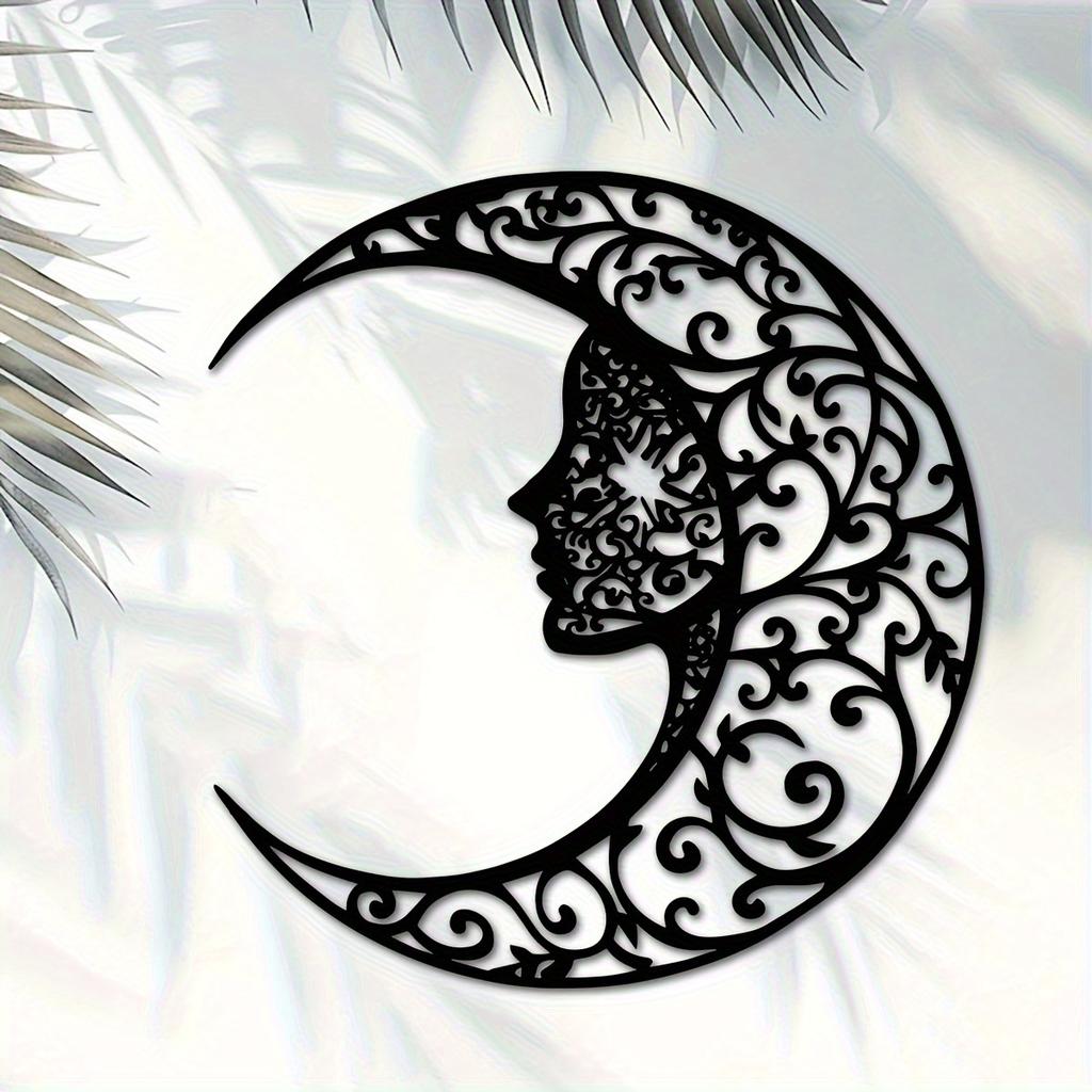 Metal Wall Art Moon Tree Woman Face Boho Silhouette Home Decor