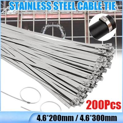 Stainless Steel Cable Ties Reusable Self-locking Fastening Rings Metal Zip Cables Tie Organizer Hardware Accessories