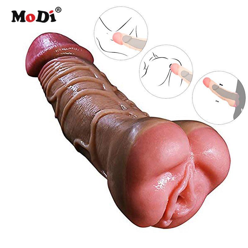MoDi Reusable Penis Sleeve Extender Realistic Penis Condom Silicone Extension Sex Toy for Men Cock Enlarger Condom Soft Dildo