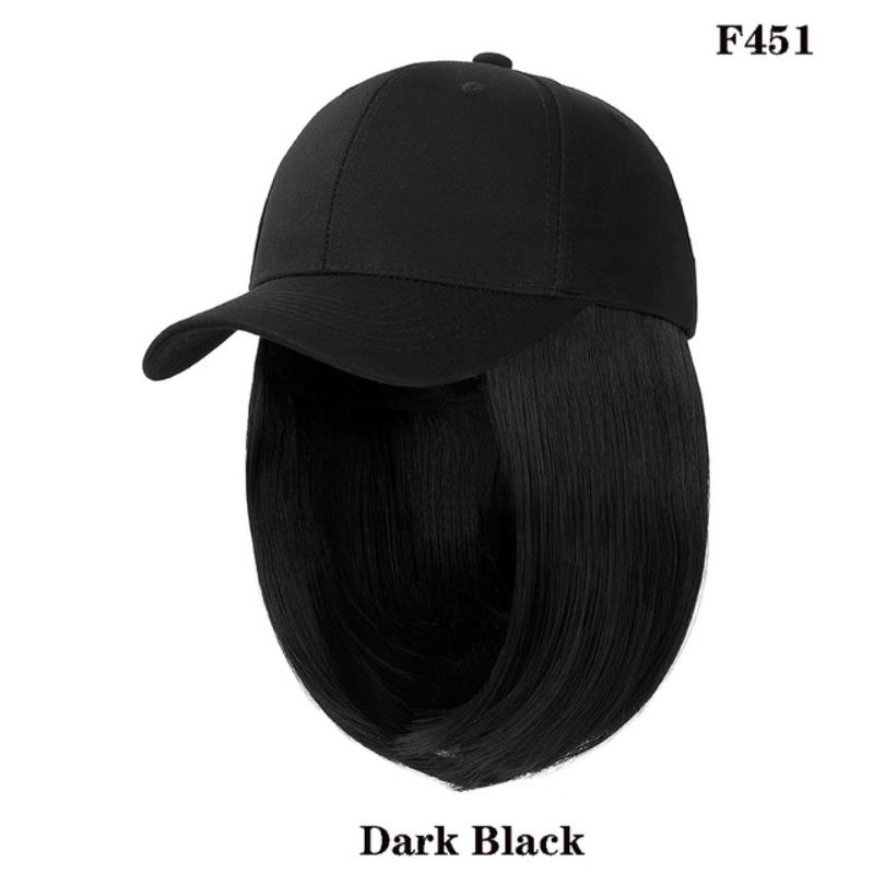 Damen Bob Perückenkappe mit Schirmmütze, All-in-One Kurzhaar Baseballkappe Perücke, Ganzjahres Universelles Vollkopf Synthetisches Haarteil für Tägliche Mode