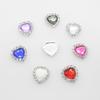 Mini 16mm(4/10 Inch) 10pcs Heart Acrylic Rhinestone Buttons DIY Hair Accessory Wedding Initiation Ribbon Decoration