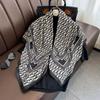 Spring and Autumn new Korean version striped fashion foreign style square scarf women's silk scarf dual-purpose imitation silk shawl scarf headband
