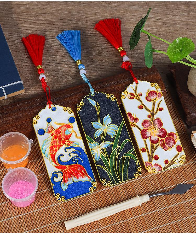 Cloisonné Enamel Bookmark Kit - Jingtai Blue Mid-Autumn Craft Activity