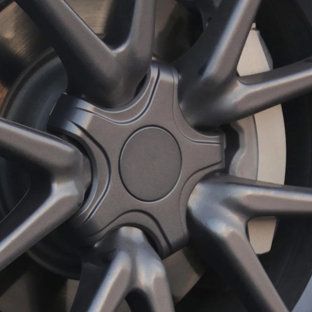Suitable for Tesla Model 3 Five Claw Type Carbon Fiber Wheel Center Caps Hub Cover Athletic wheel Car original Accessories 4pcs