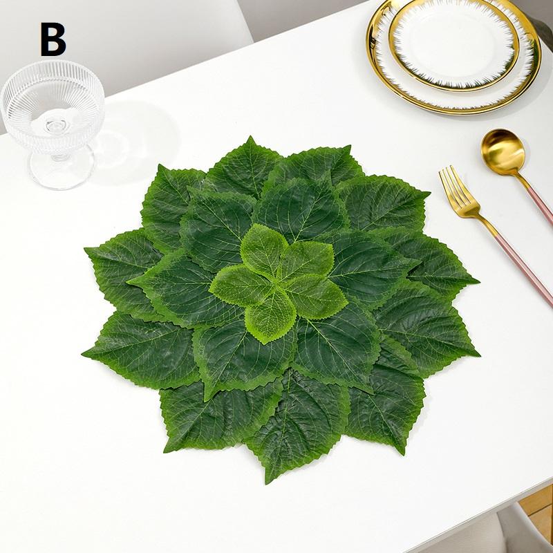 Green Leaves Shape Heat Resistant Table Mat Washable Heat Insulation Dining Mats