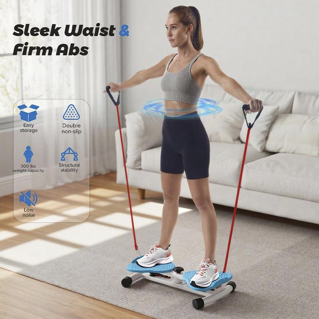 Waist Twisting Machine Fitness Tool,Ab Twister Board 150kg Capacity & 20dB Ultra-Quiet,Anti-Slip Home Gym Workout Equipment for Women Belly Fat Blue