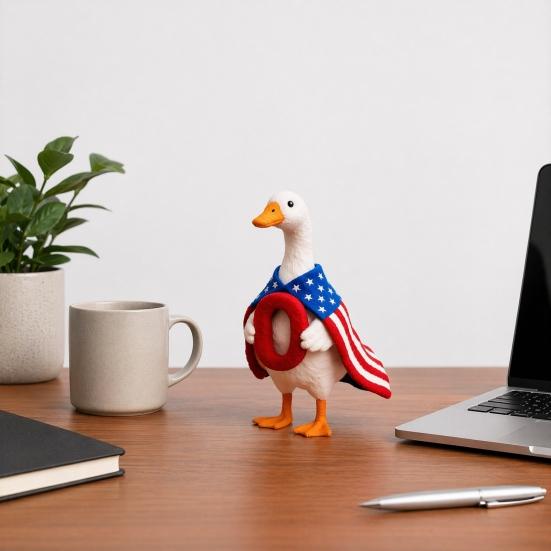 baizihuahu Decorative Ornament, USA 250th Patriotic Goose Centerpiece, Unique Appearance Figure for Household Use Home Decor