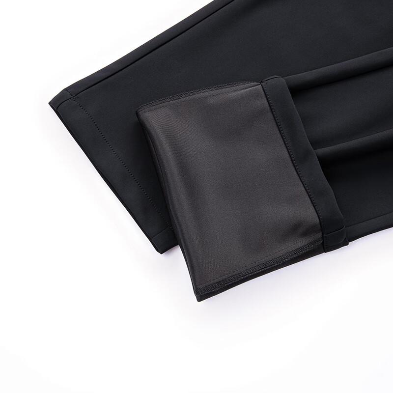 JOW Pánské podzimní zimní fleecem podšité kalhoty rovného střihu business casual