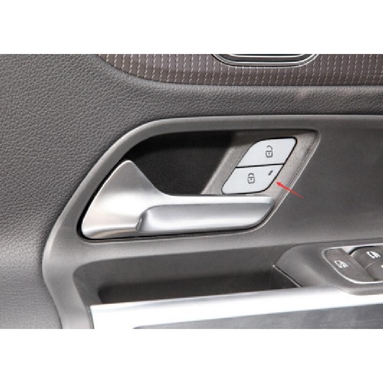 Inner Door Buckle Button Switch Sticker Matte Silver - For Benz GLA W156