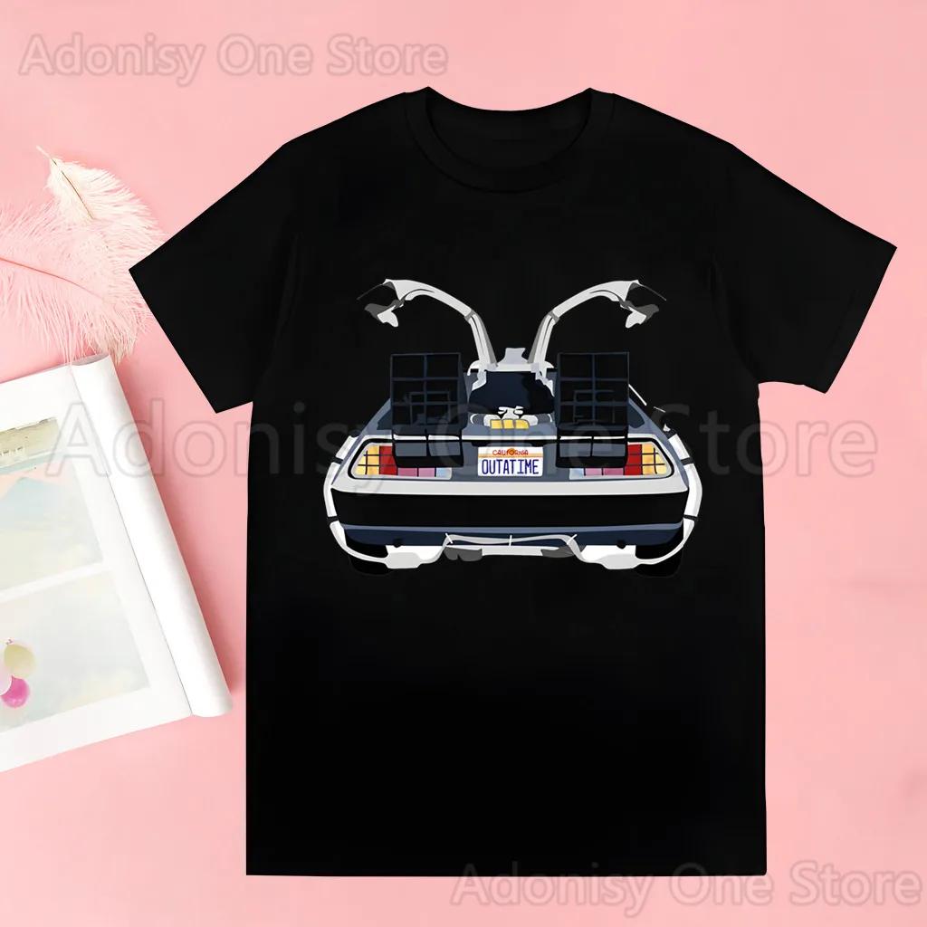 Back To The Future Delorean T-shirts Men Summer Graphic Tees Funny Shirts For Man Tshirts Crew Neck Harajuku Tops