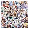 60 New Genshin Impact Game Cartoon Graffiti Stickers Mobile Skateboard Decorative Water Cup Waterproof PVC Stickers